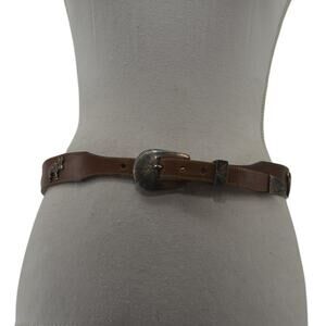 Vintage Silver Creek Southwestern Concho Brown Leather Sz 30